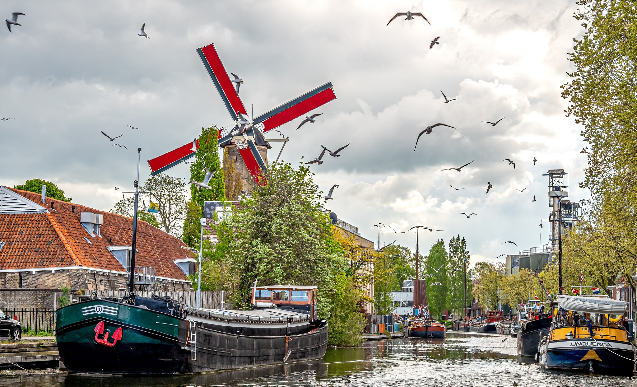 Museumhaven Gouda - Uitzicht vanaf de Guldenbrug, foto: Jan Trouwborst